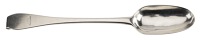 Irish Provincial silver: An 18th century Irish silver basting spoon, Cork, the terminal curved for suspension,...