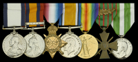 A fine Great War Zeebrugge-Ostend raid C.G.M. group of seven awarded to Leading Seaman A. O. Davis, Royal Navy, who...
