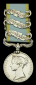 Crimea 1854-56, 3 clasps, Balaklava, Inkermann, Sebastopol (1749 Henrey [sic] Day. 28th. Reg.) depot impressed...