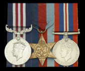 A fine Second War 1940 British Expeditionary Force ‘withdrawal from Ledringham’ M.M. group of three awarded to...