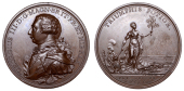Peace of Amiens, 1802, a copper medal by C.H. Küchler, armoured bust of George III left, rev. Peace standing...