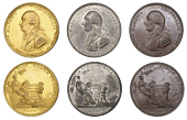 Peace of Amiens, 1802, medals (3) by J.G. Hancock, P. Kempson and S. Kindon, in copper, gilt-copper and white metal,...