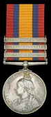 The Boer War medal awarded to Lieutenant and Adjutant W. L. B. Hill, Gloucestershire Regiment, who was taken...