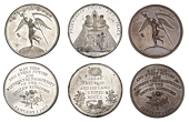 Union of Great Britain and Ireland, 1800, a white metal medal by J.G. Hancock & P. Kempson, Britannia and Hibernia...