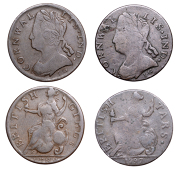 Evasion Halfpennies (2), both in the name of Cornwallis, 1788, cornwal-lis . ind . bust left, rev, british girls,...