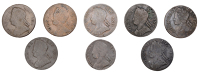 Evasion Halfpennies (9), all in the name of Cornwallis, various dates and reverse legends [lot]. Poor to near fine 	...