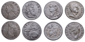 Evasion Halfpennies (4), in the name of Alfred, draped and bearded bust right, rev. Hibernia seated left by heart,...