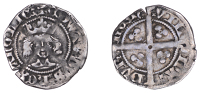 Edward III (1327-1377), Pre-Treaty period, series A, Penny, Durham, Bp Thomas Hatfield, mm. cross pattée, extra...