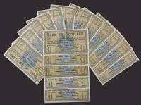 Bank of Scotland, a complete prefix set for the £1 of 1957-60, comprising prefixes P, Q, R, S, T, U, V, W, X, Y, Z...