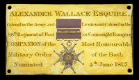 The Westminster Abbey C.B. Chapel Stall Plate of Lieutenant-General Sir John Alexander Wallace, K.C.B., Colonel of...