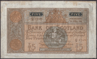Bank of Scotland, £5, 24 April 1939, serial number 15/N 1708, Elphinstone and Macfarlane signatures, considerable...