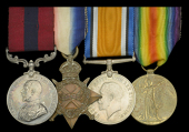 A Great War ‘Western Front’ D.C.M. group of four awarded to Corporal, later Second Lieutenant, R. E. Crossman,...