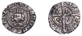 Richard II (1377-1399), Halfpenny, London, late style, type III, rounded chin, reads angl, lettering with fish-tail...