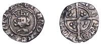 Richard II (1377-1399), Halfpenny, London, late style, type III, rounded chin, reads angl, lettering with fish-tail...