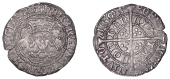 Henry V (1413-1422), Definitive issues, Halfgroat, series G, London, mm. pierced cross on obv. only, reads fr,...