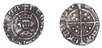 Henry VI (First reign, 1422-1461), Rosette-Mascle issue, Halfpenny, Calais, mm. cross IIIa, rosette after rex,...