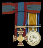 The unique Great War 'Gibraltar Naval Hospital' R.R.C. and 'Plymouth Naval Hospital' Second Award Bar pair awarded...