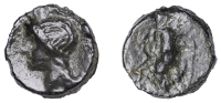 British Iron Age, CANTII, cast Potin Unit, Birchington Bull type, head of Apollo left, rev. butting bull left,...