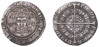 Henry VI (First reign, 1422-1461), Annulet/Rosette-Mascle issues, mule Groat, Calais, mm. cross V, annulets by neck,...