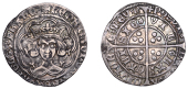 Henry VI (First reign, 1422-1461), Rosette-Mascle issue, Groat, Calais, mm. IIIb/V, mascle after rex and before la,...