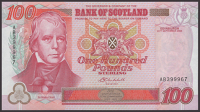 Bank of Scotland, £100, 24 September 2004, serial number AB399967, Mitchell signature, uncirculated, and an...
