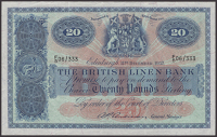 British Linen Bank, £20, 11 December 1957, serial number F/5 06/333, Anderson signature, a fresh and original good...