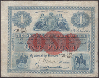 Union Bank of Scotland, £1, 4 April 1918, serial number (gothic) F 546/079, McCrindle signature and one additional...
