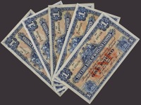 Union Bank of Scotland, £1, 1 June 1933, serial number G195126, also £1 (4), 1933-36, prefixes G/33, H/20, I/3,...