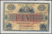 Union Bank of Scotland, £5, 31 May 1938, serial number D 41/187, Hird and Wilson signatures, two small edge tears...