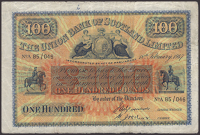 Union Bank of Scotland, £100, 18 February 1947, serial number A 85/046, Morrison and Wilson signatures, single ink...