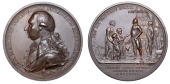 Defeat of Sultan Tippoo, 1792, a copper medal by C.H. Küchler, uniformed bust of Marquis Cornwallis left, rev....