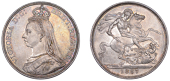 Victoria (1837-1901), Crown, 1887 (ESC 2585; S 3921). Extremely fine, toned	 £150-£200