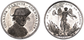 Marquis Cornwallis, 1794, a white metal medal by W. Mainwaring, unfirmed bust facing three-quarter right, rev. Fame...