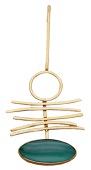 A 9ct gold and malachite pendant by Barbara Cartlidge, 1966, the collet-set oval malachite panel below horizontal...