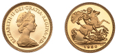 Elizabeth II (1952-2022), Decimal issues, Proof Half-Sovereign, 1980, edge grained, 3.99g/12h (Hill 543D; S SB1). As...