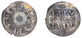 Eadwig (955-959), Penny, Two Line type [HT 1 var., York], Æsculf, +eadpig rex m around small cross,  æscv-lf mo in...