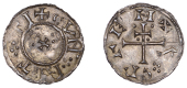 Danelaw, KINGDOM OF YORK, Cnut, Penny, cnvt rex around patriarchal cross, pellets various arranged in legend, rev....