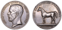 SWEDEN, Horse Breeding Award, a silver medal by A. Lindberg, bust of Gustav left, rev. horse standing left,...