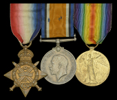 Three: Private E. Stevens, Gloucestershire Regiment

1914 Star (1478 Pte. E. Stevens. 1/Glouc: R.); British War...