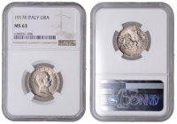 Italy, Kingdom, Vittorio Emanuele III, Lira, 1917r, Rome (KM 57). Light cabinet tone, good extremely fine [Graded by...