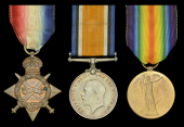 Three: Private J. T. Russell, Gloucestershire Regiment

1914-15 Star (2395 Pte. J. T. Russell. Glouc: R.); British...