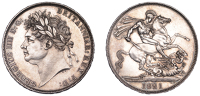 George IV (1820-1830), Crown, 1821, edge secundo (ESC 2310; S 3805). Rather hairlined, otherwise extremely fine	...