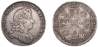 George I (1714-1727), Halfcrown, 1717, roses and plumes, edge tirtio (ESC 1554; S 3642). About very fine, toned and...