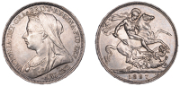 Victoria (1837-1901), Crown, 1897, edge lxi (ESC 2602; S 3937). About extremely fine	 £120-£150
