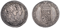 William and Mary (1688-1694), Halfcrown, 1690, second shield, without frosting and pearls, edge tertio (ESC 849; S...