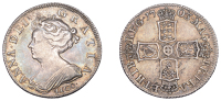 Anne (1702-1714), Shilling, 1703, second bust, vigo (ESC 1388; S 3586). Cabinet tone, almost very fine	 £120-£150