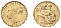Australia, Victoria, Sovereign, 1884m, St. George rev., ww ‘buried’ (M 106; S 3857B). Better than very fine	...