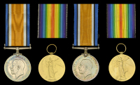 Family Group: 

Pair: Private B. Jefferies, Gloucestershire Regiment, who died of wounds on the Western Front on...