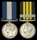 A scarce Ashantee War C.G.M. pair awarded to Able Seaman Denis Driscoll, H.M.S. Amethyst, for gallantry at the...