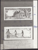 Banque Centrale d’Algerie, printer’s designs on matt photographic paper showing the obverse and reverse of 5 and...